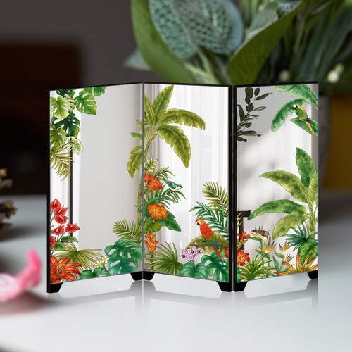 Folding screen mirror with - screen,