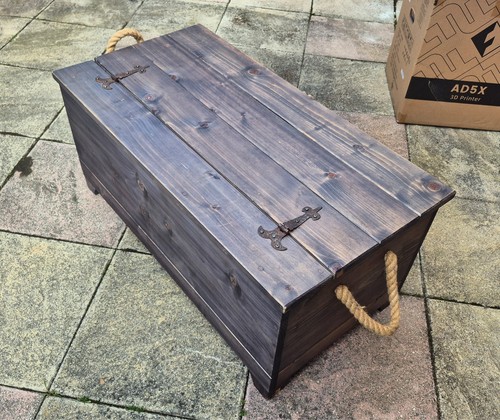 Blanket chest stained blue - stained,