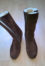Ladies Vintage  Richard Draper suede boots  pure new wool pile  size UK 4 ( 37 )