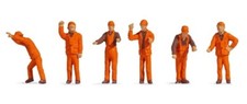 Noch 18011 - 6 x Painted Figures Railway Workers Shunters 1/87th = H0/00 Gauge 2