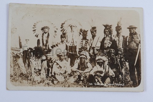 Rppc winnebago indian braves - rppc,