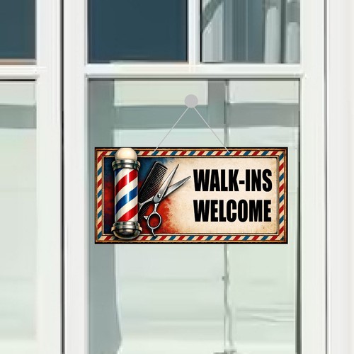 Barber sign walk ins welcome - sign, walk-ins