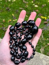 Vintage Phenolic Cherry Amber Bakelite Bead Necklace Faturan 57.3 Gram Faceted