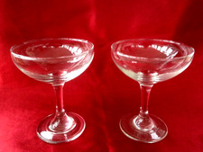 TWO VINTAGE GLASS COUPE
