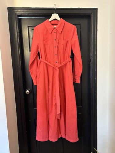 Coral cord belted boden shirt - coral,