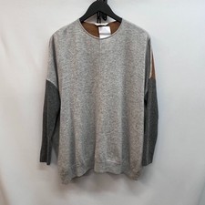 L K Bennett Grey Brown WoolBlend Colorblock Crewneck Sweater – Size M