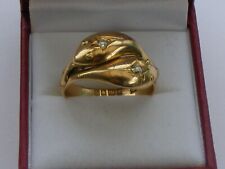 A STUNNING 18CT GOLD (NOT 9CT)  DIAMOND SNAKE RING (H/mark) Size:Y, 8gms