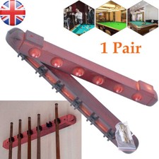 Wooden Snooker / Pool Cue Rack Wall Mounted Hanging 6 Cues Stick Holder Stand