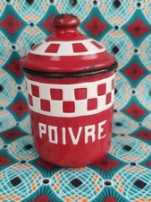 French vintage enamel ware red - enamel,