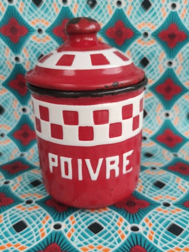 French vintage enamel ware red - french,