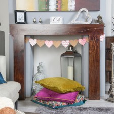 SOLID MANGO WOOD FIRE SURROUND NEW INDIAN FURNITURE 