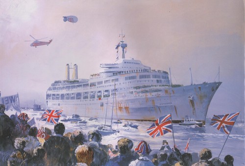 Ocean liner canberra arrives - liner,