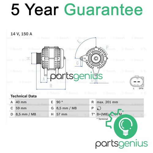 Genius alternator fits - genius, vw