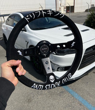 3"Deep Dish JDM 6-BOLT Steering Wheel Racetrack Strong Grip Suede Leather Drift