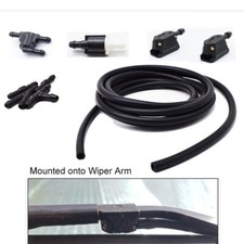 2m Windshield Wiper Washer Jet Hose Tube Pipe Rubber W/ 2 Check Valve Nozzle Jet