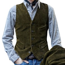 Men Corduroy Casual Waistcoat
