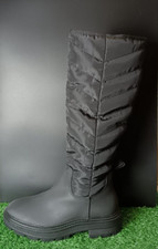ZARA - QUILTED HIGH BOOTS - UK3/EU36 - BLACK