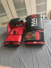 Maxx Elite Gel XLite 10oz Red & Black Training Sparring Boxing Gloves