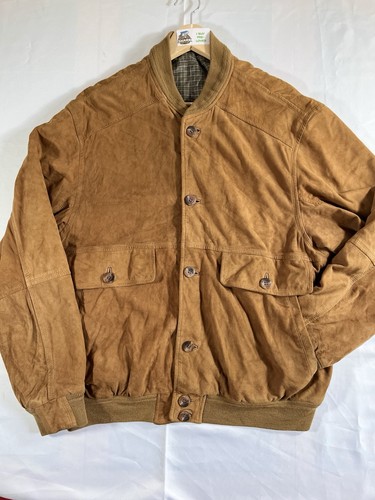 Vintage tan suede bomber - vintage,