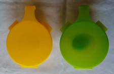 Hanging Grapefruit/ Tomato/Onion Keeper Lime Green & Yellow - Set of TWO Vintage