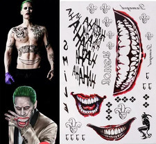 Halloween Batman The Joker Temporary Tattoos Suicide Squad Costume Fancy Dress