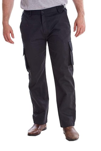 Mens black cargo work trousers - mens,