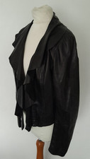 OASIS - Waterfall REAL LEATHER Jacket Black Butter Soft Size 10