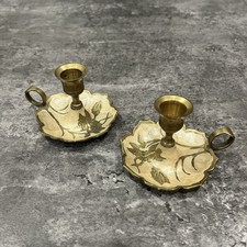 Vintage Brass Enamel Set Of 2