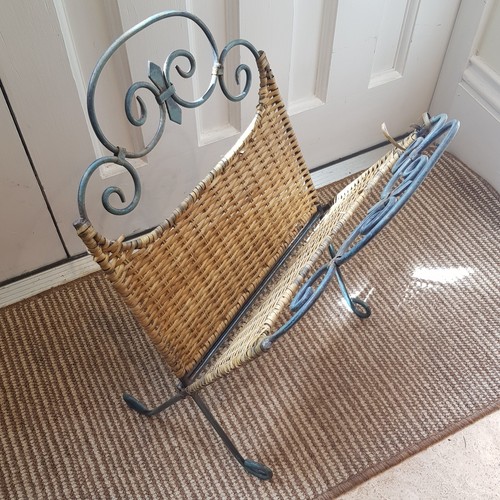 Vintage wicker magazine rack - vintage,