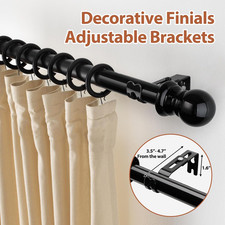 Bay Window Curtain Poles Curved Curtain Pole for Windows 76 to 460 Cm 2 Elbow...