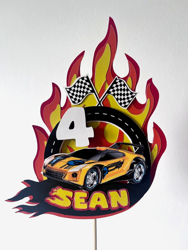 Hot wheels personalised cake - hot,