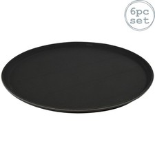 6x Round Non-Slip Serving