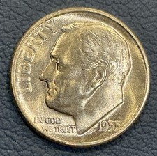 1955 S Roosevelt Silver Dime -