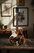 Wooden Miniature Guitar Replica Johnny Cash Tribute