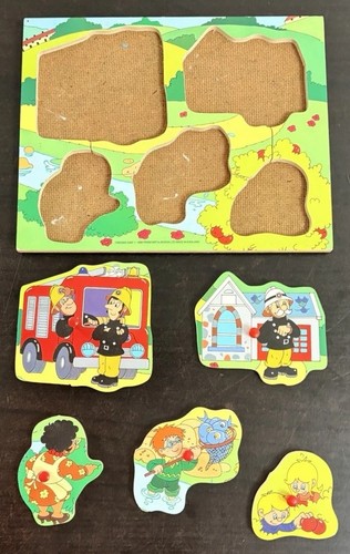 Vintage fireman sam wooden peg - vintage,