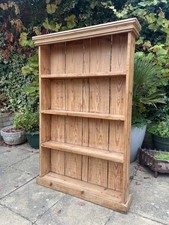 Vintage Stripped Pine Wooden Farmhouse Freestanding Book Shelf 142x95cm DELIVERY