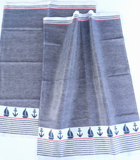 2x Dish Towels Boats Power