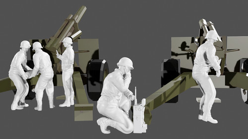 Wwii 155mm howitzer crew - 155mm,