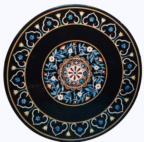 Black marble table - 18",