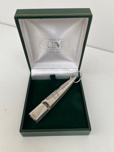Solid silver acme dog whistle - silver,