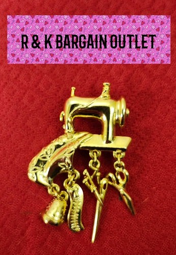 Vintage gold tone sewing - gold,