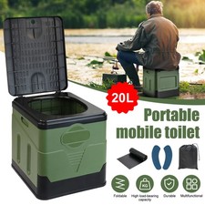 20L PORTABLE CAMPING TOILET POTTY WITH POP-UP PRIVACY TENT SHOWER HIKING TOILET
