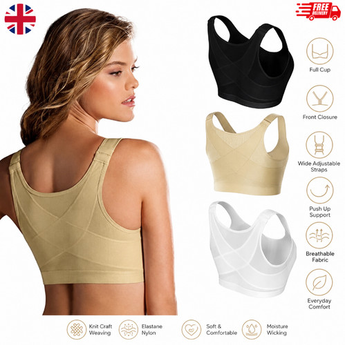 Front fastening bra cotton - front,