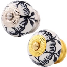 FLORAL CERAMIC DOOR KNOBS