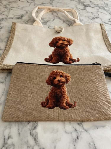 Cockapoo cavapoo canvas tote - canvas,