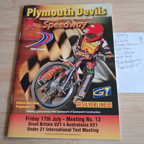 Plymouth speedway program - v, gt