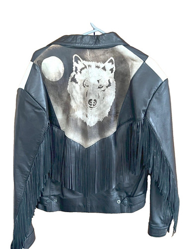 Leather jacket wolf - head, &