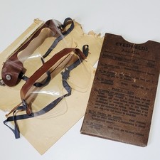 WW2 - EYESHIELDS DUST GOGGLES ANTI GAS EQUIPMENT BRITISH ARMY MILITARY