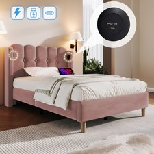 Pink Velvet Single Bed Frame