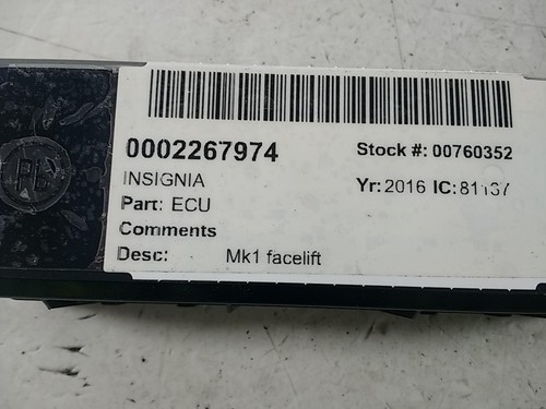 13595715 ecu insignia vauxhall - 13595715,